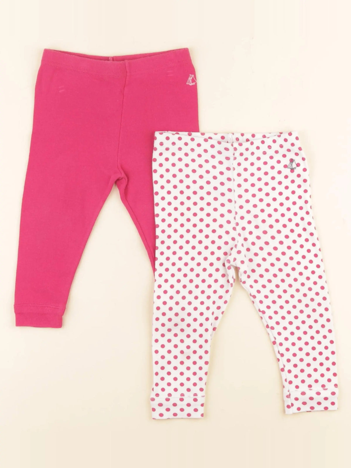 Petit Bateau - lot de 2 leggings multicolore - 12 mois