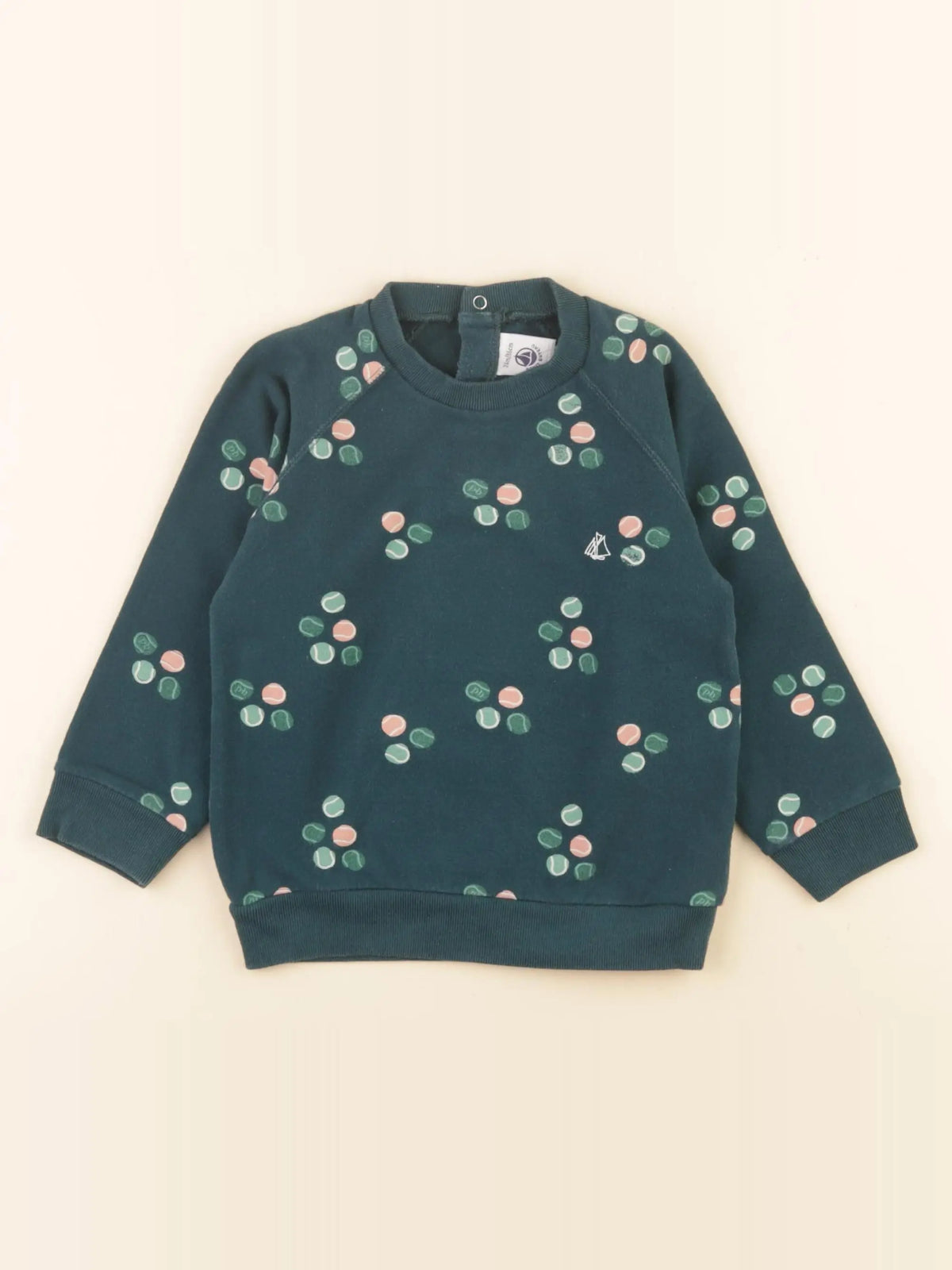 Petit Bateau - sweat vert - 24 mois