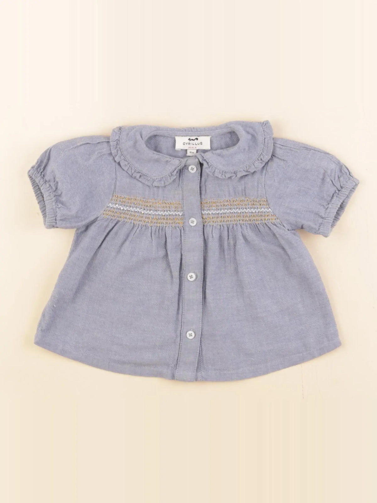 Cyrillus - blouse bleu - 6 mois