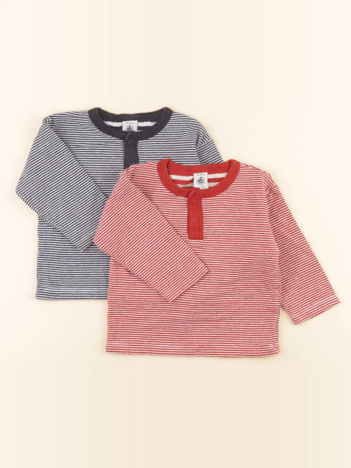 Petit Bateau - lot de 2 tee-shirts multicolore - 18 mois
