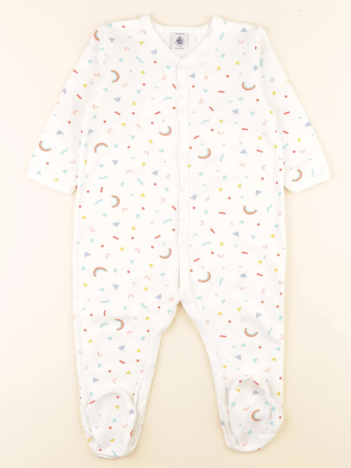 Petit Bateau - pyjama coton blanc - 18 mois