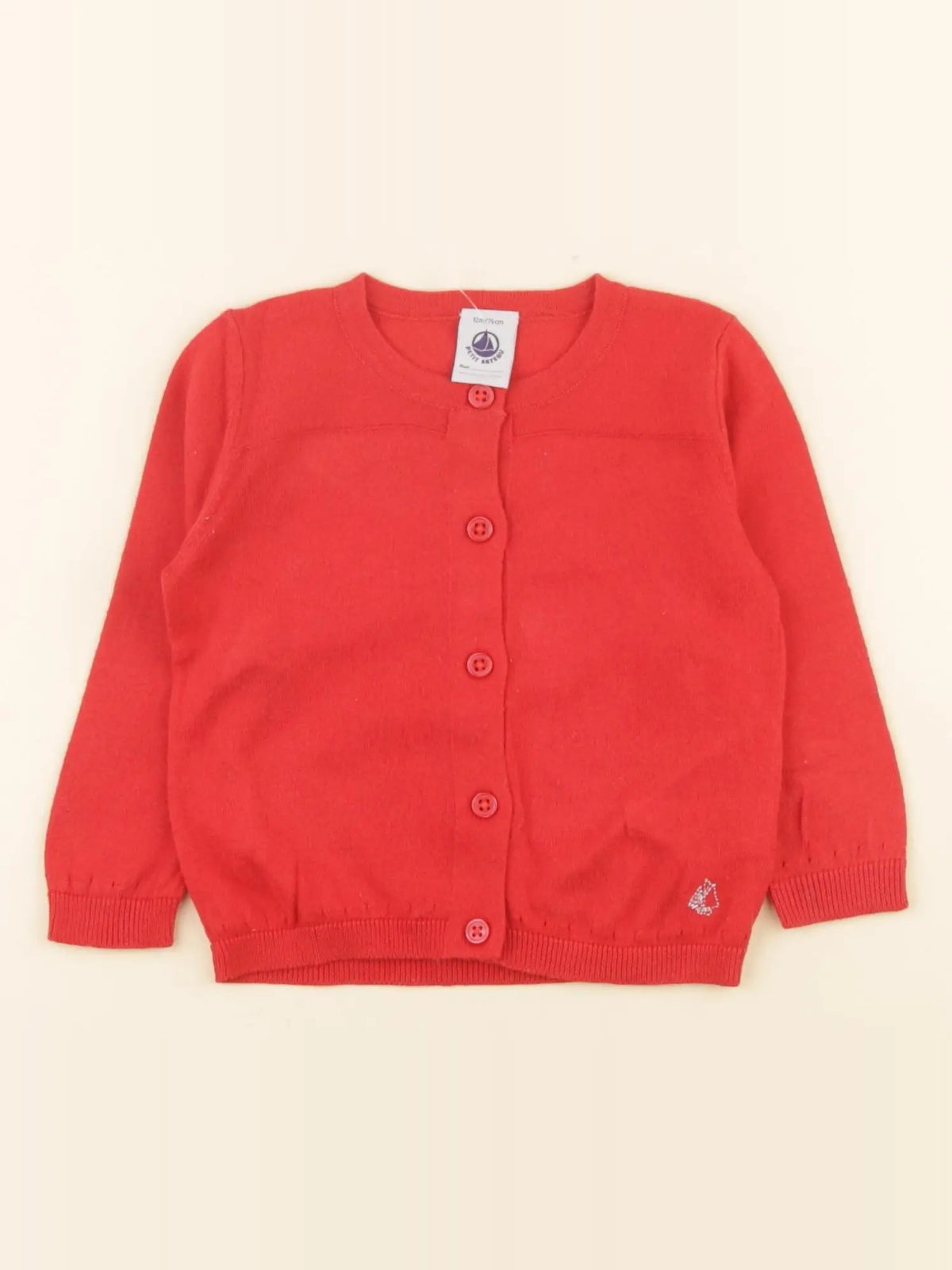 Petit Bateau - gilet rouge - 3 mois