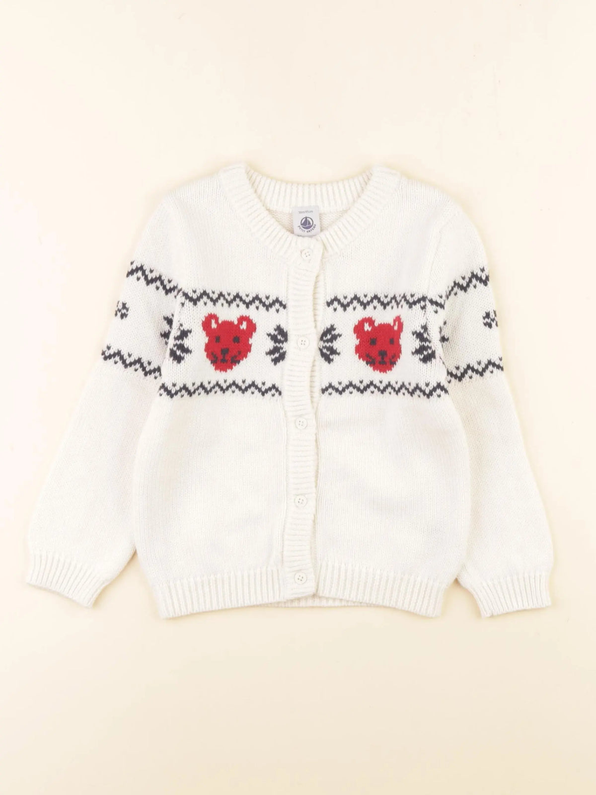 Petit Bateau - gilet blanc - 36 mois