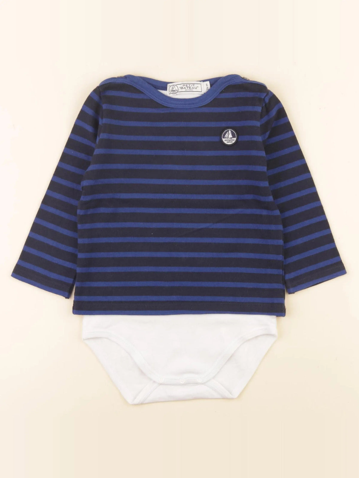 Petit Bateau - body tee-shirt bleu - 24 mois