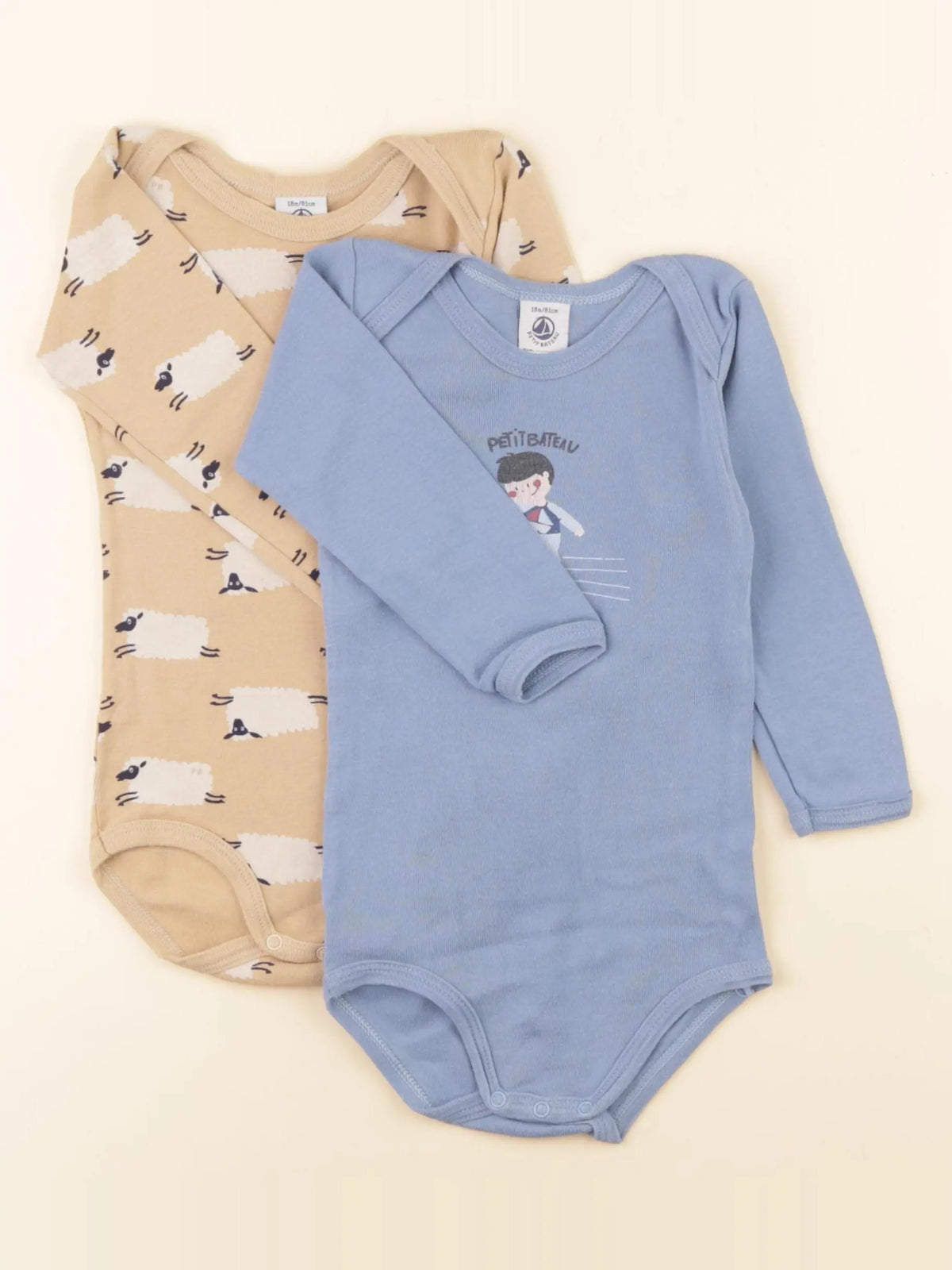 Petit Bateau - lot de 2 bodies en coton multicolore - 18 mois