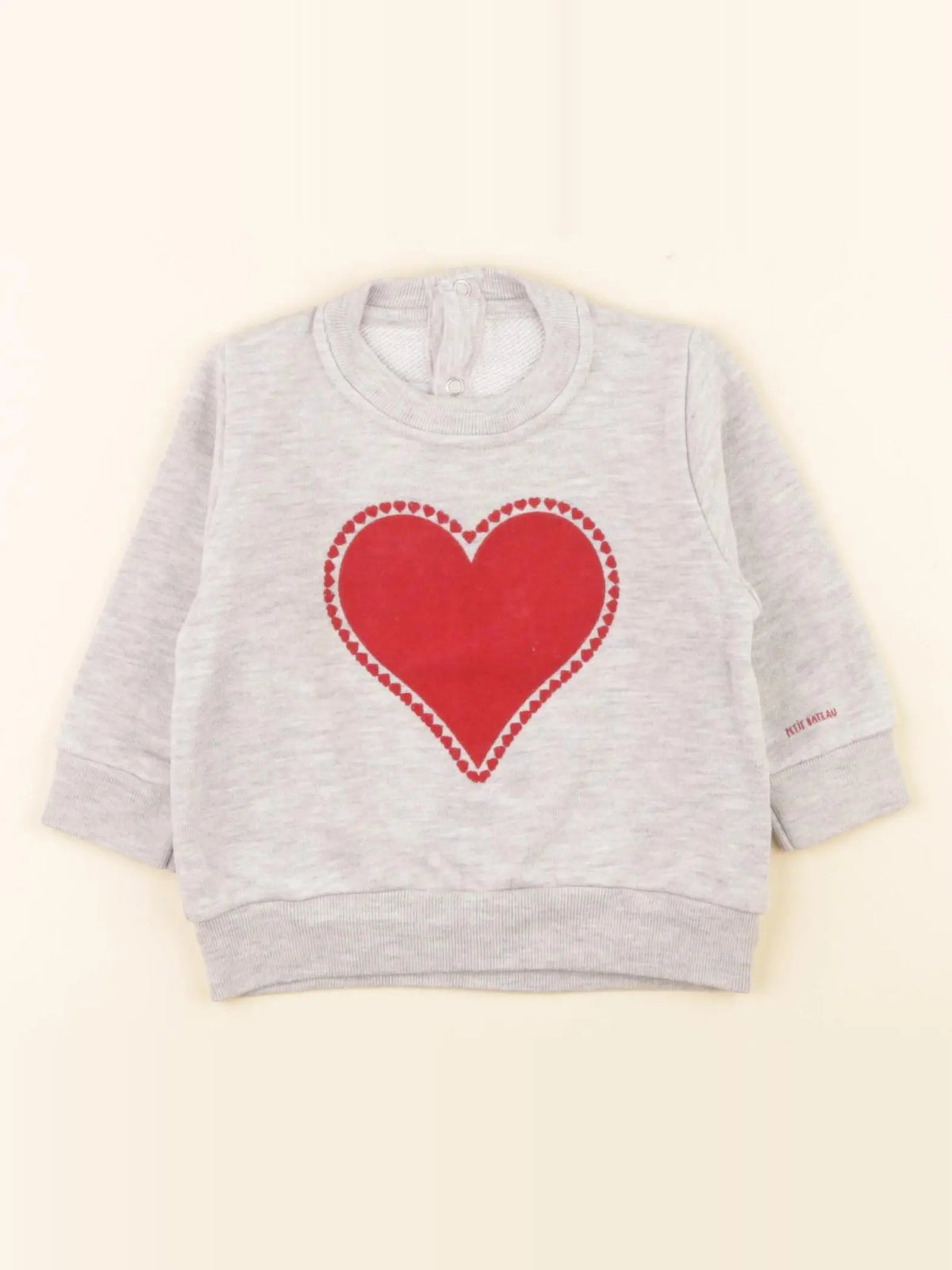 Petit Bateau - sweat gris - 6 mois