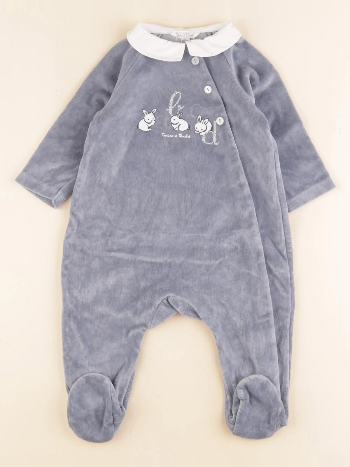 Tartine & Chocolat - pyjama velours bleu - 1 an
