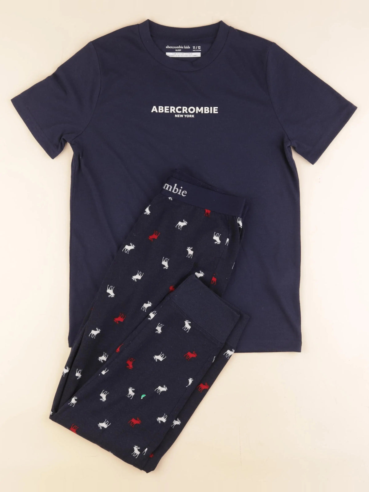 Abercrombie - pyjama coton bleu - 11/12 ans