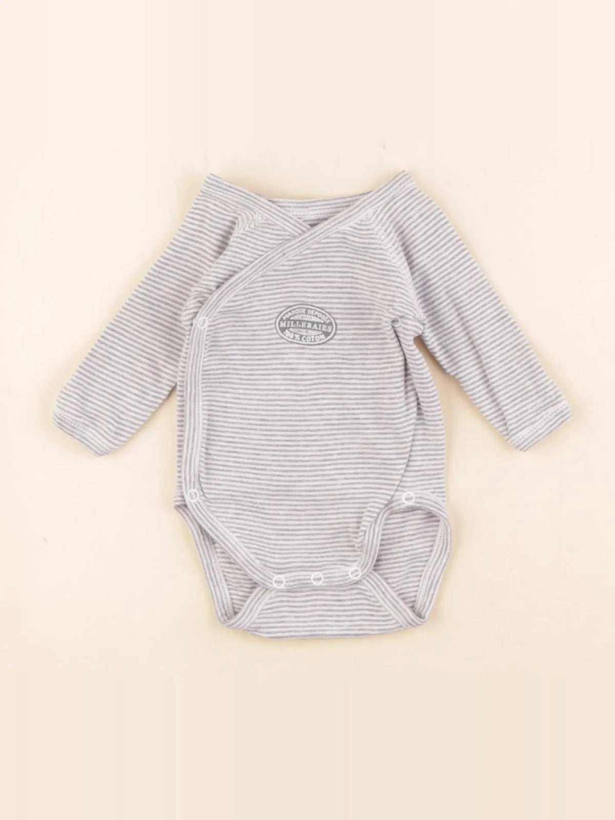 Petit Bateau - body gris - 0 mois
