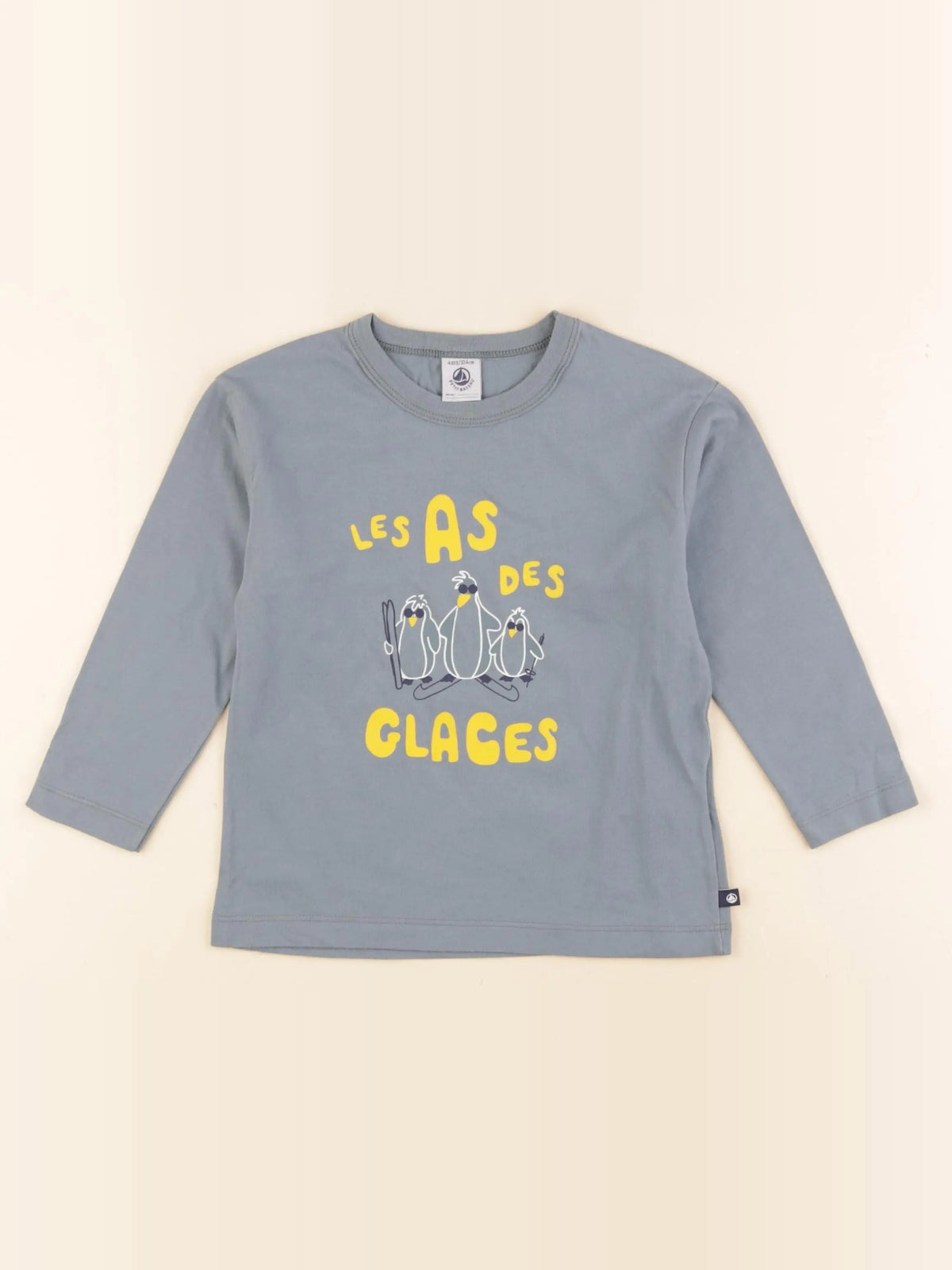 Petit Bateau - tee-shirt bleu - 4 ans