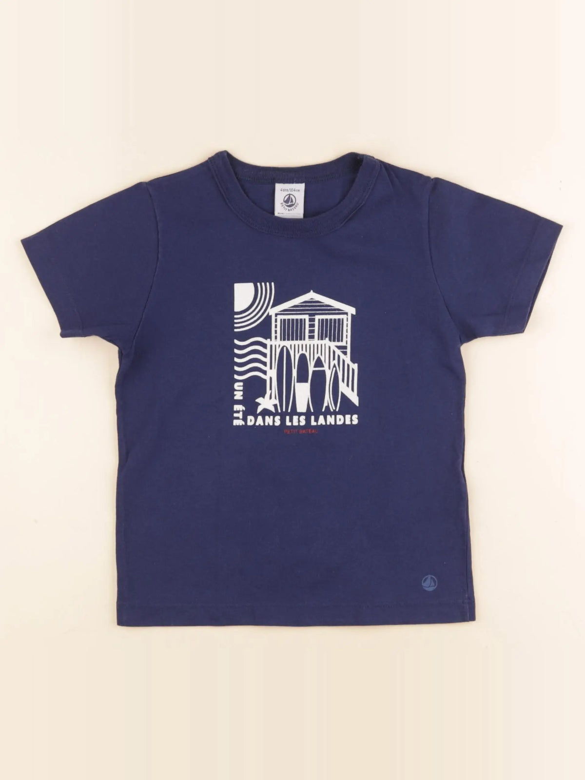 Petit Bateau - tee-shirt bleu - 4 ans