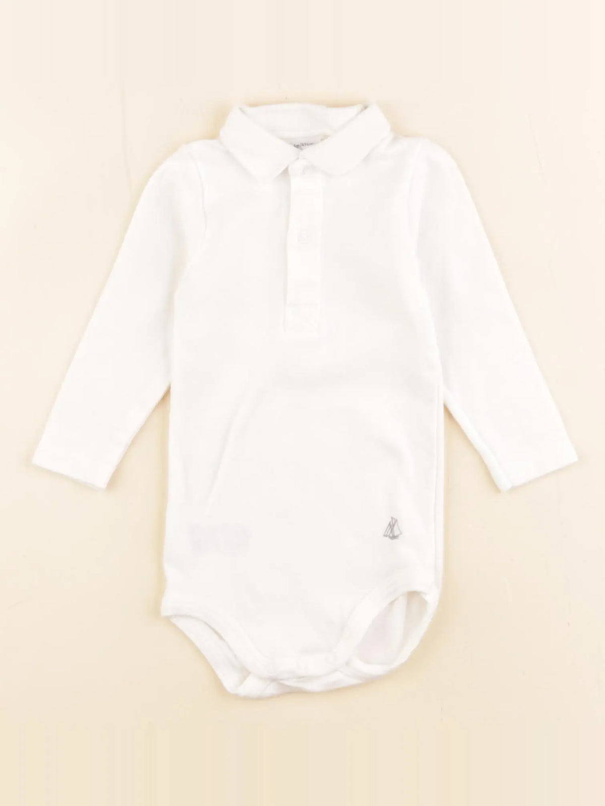 Petit Bateau - body à col blanc - 6 mois