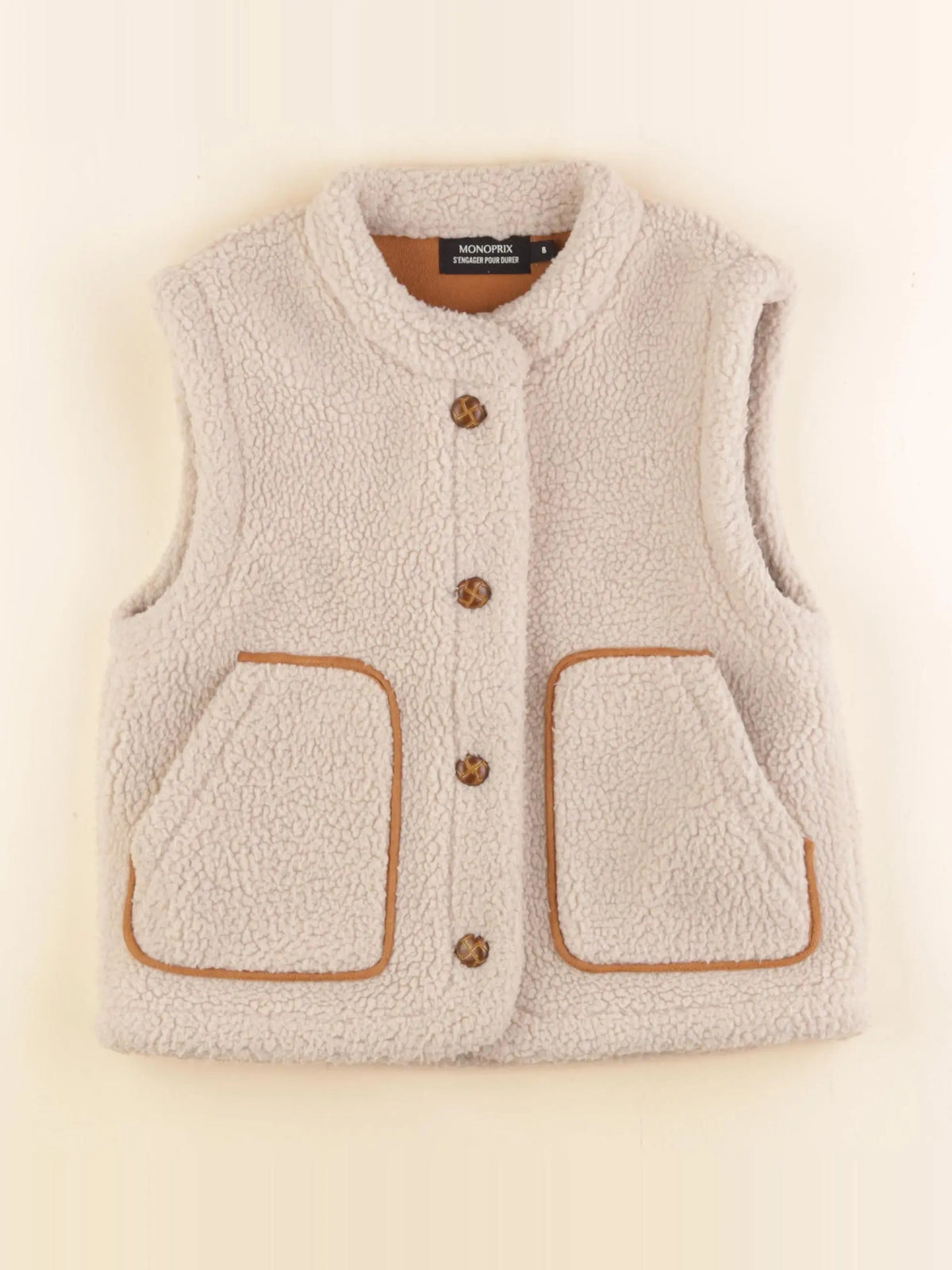 Monoprix - veste beige - 8 ans