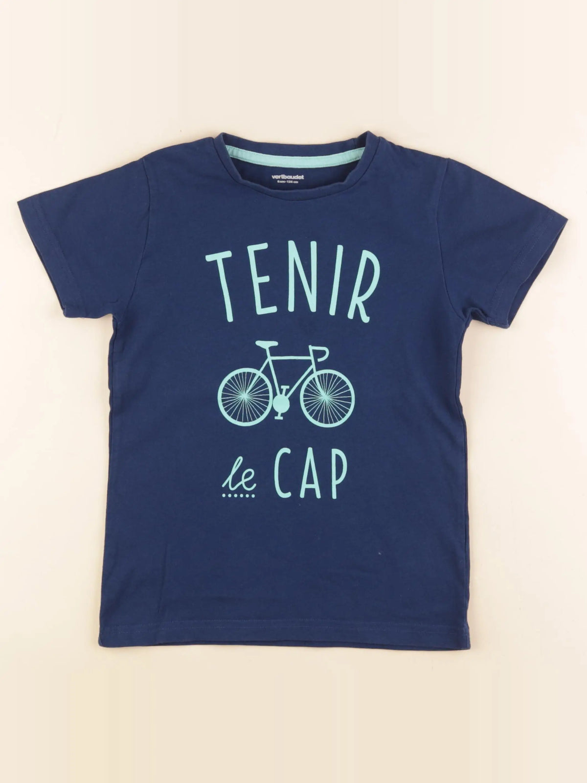 Vertbaudet - tee-shirt bleu - 8 ans
