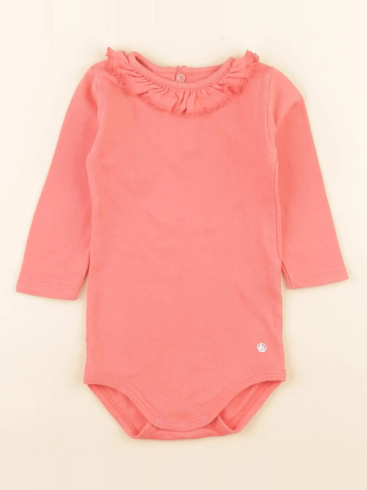 Petit Bateau - body à col orange - 6 mois