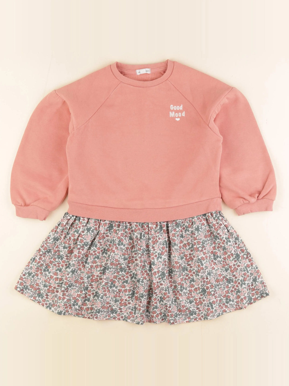 Vertbaudet - robe orange, vert - 5 ans
