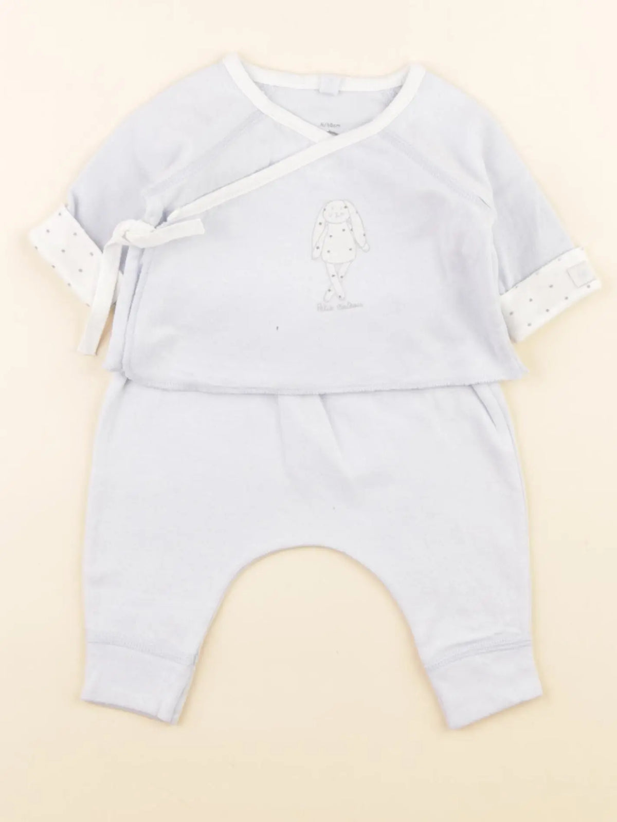 Petit Bateau - ensemble bleu - 0 mois