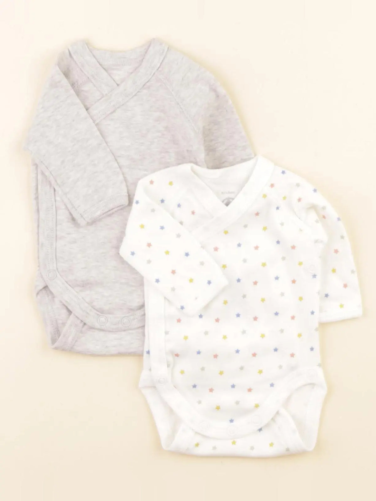Petit Bateau - lot de 2 bodies en coton multicolore - 0 mois