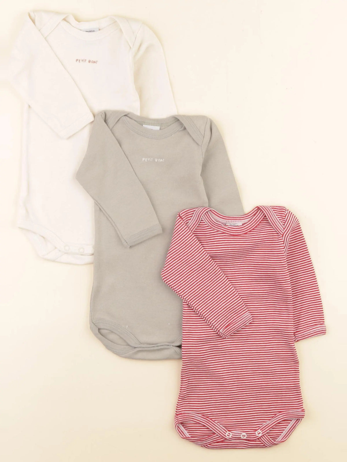 Petit Bateau - lot de 3 bodies en coton multicolore - 3 mois