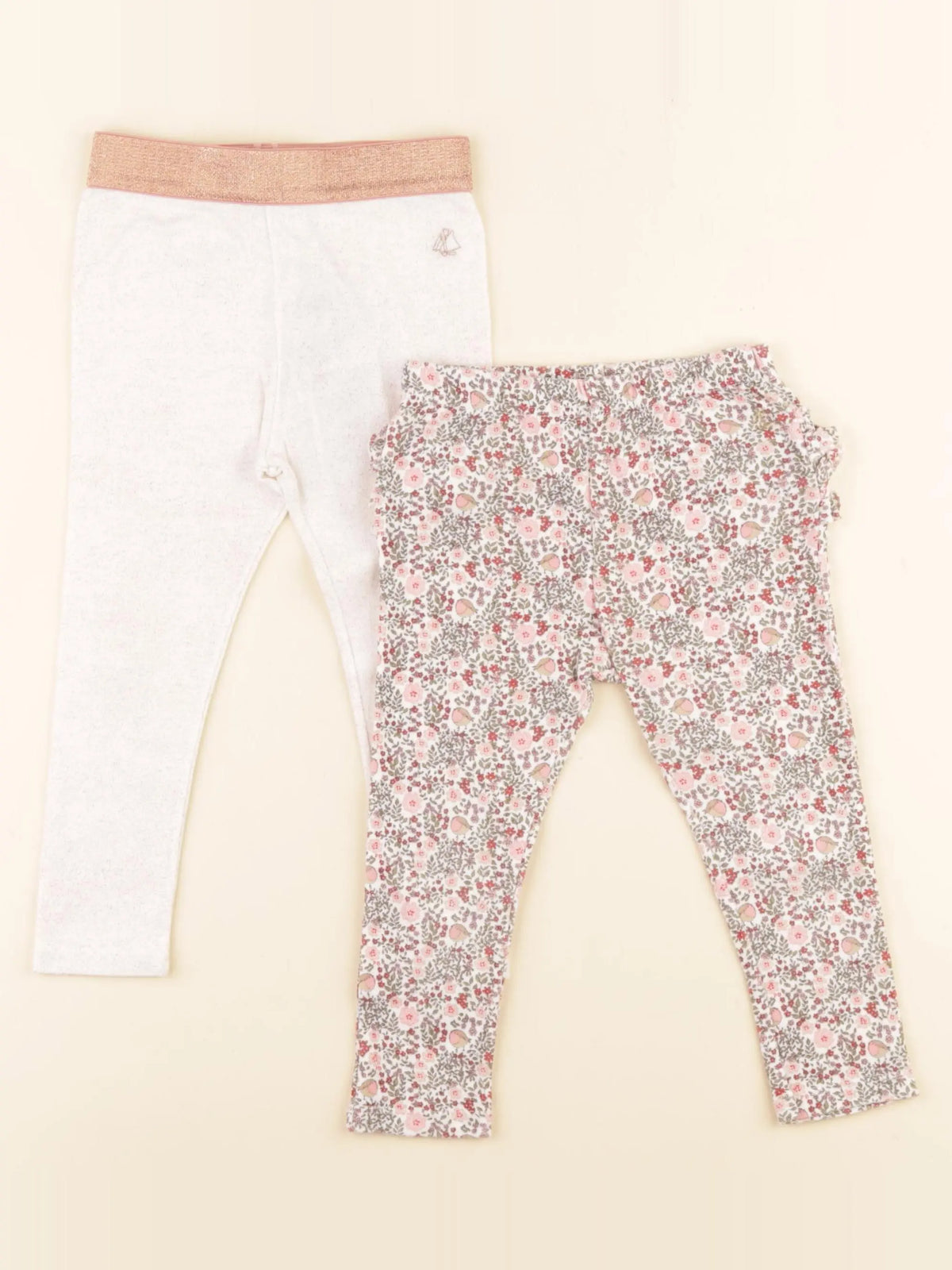 Petit Bateau - lot de 2 leggings multicolore - 24 mois