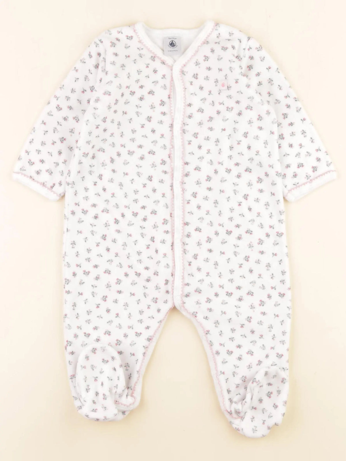 Petit Bateau - pyjama velours multicolore - 9 mois