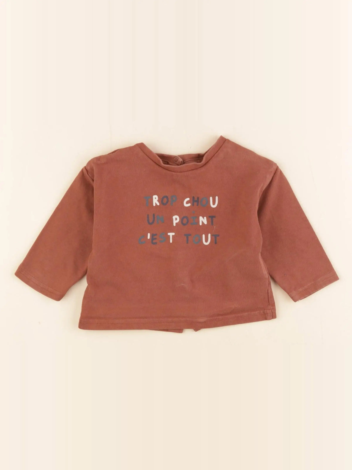 Vertbaudet - tee-shirt marron - 6 mois
