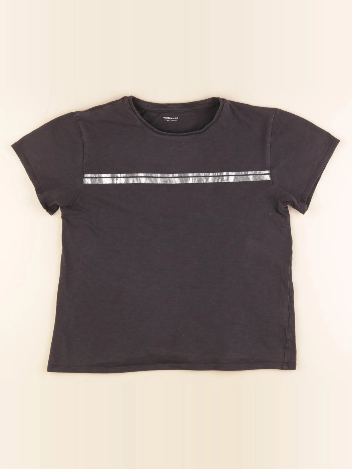 Vertbaudet - tee-shirt argent, gris - 14 ans