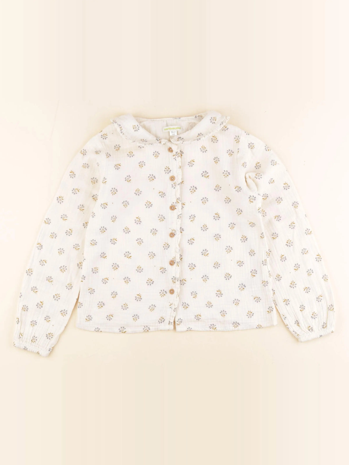 Vertbaudet - blouse beige, bleu - 7 ans