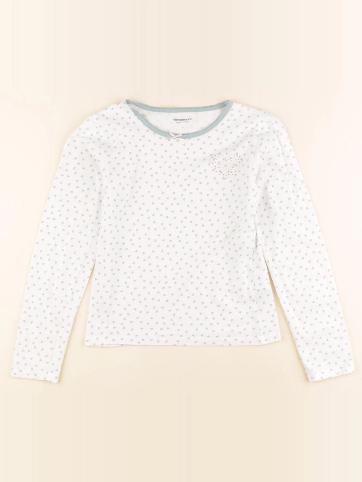 Vertbaudet - maillot de corps blanc, vert - 8 ans