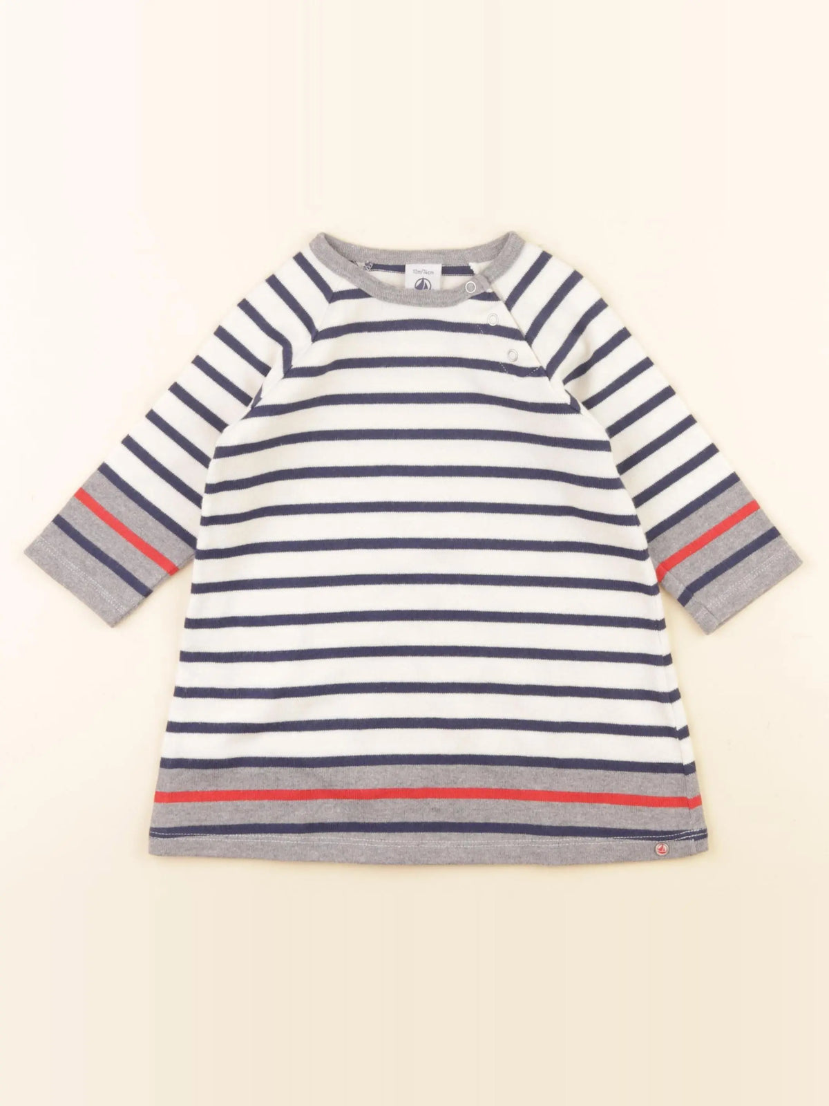 Petit Bateau - robe bleu - 12 mois