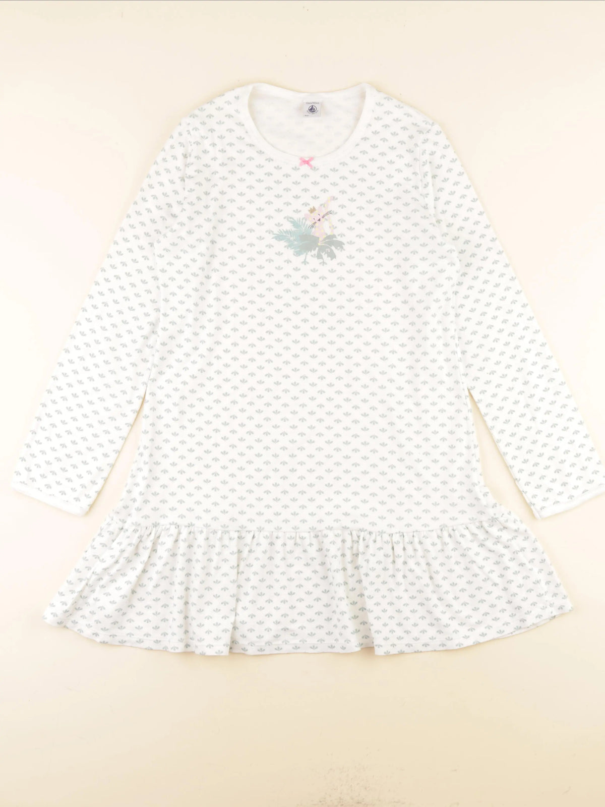 Petit Bateau - chemise de nuit coton vert - 12 ans