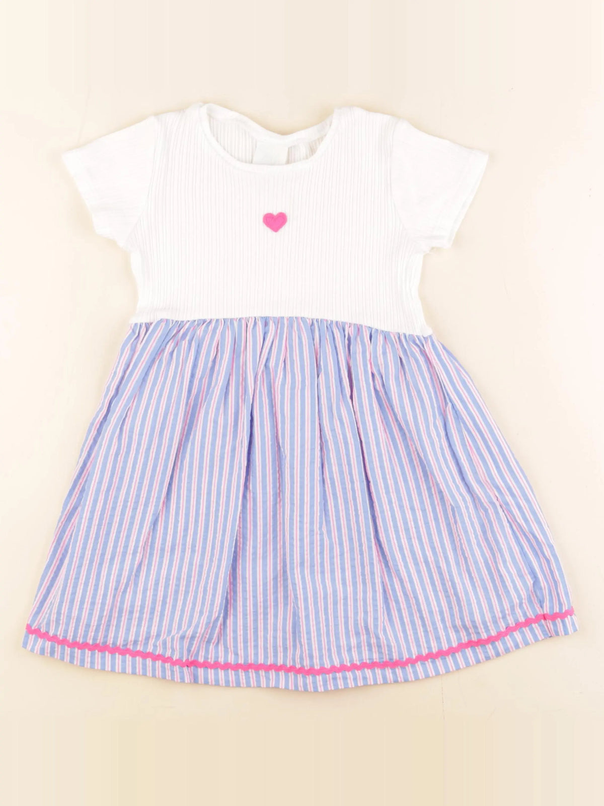 Zara - robe bleu, blanc - 5 ans