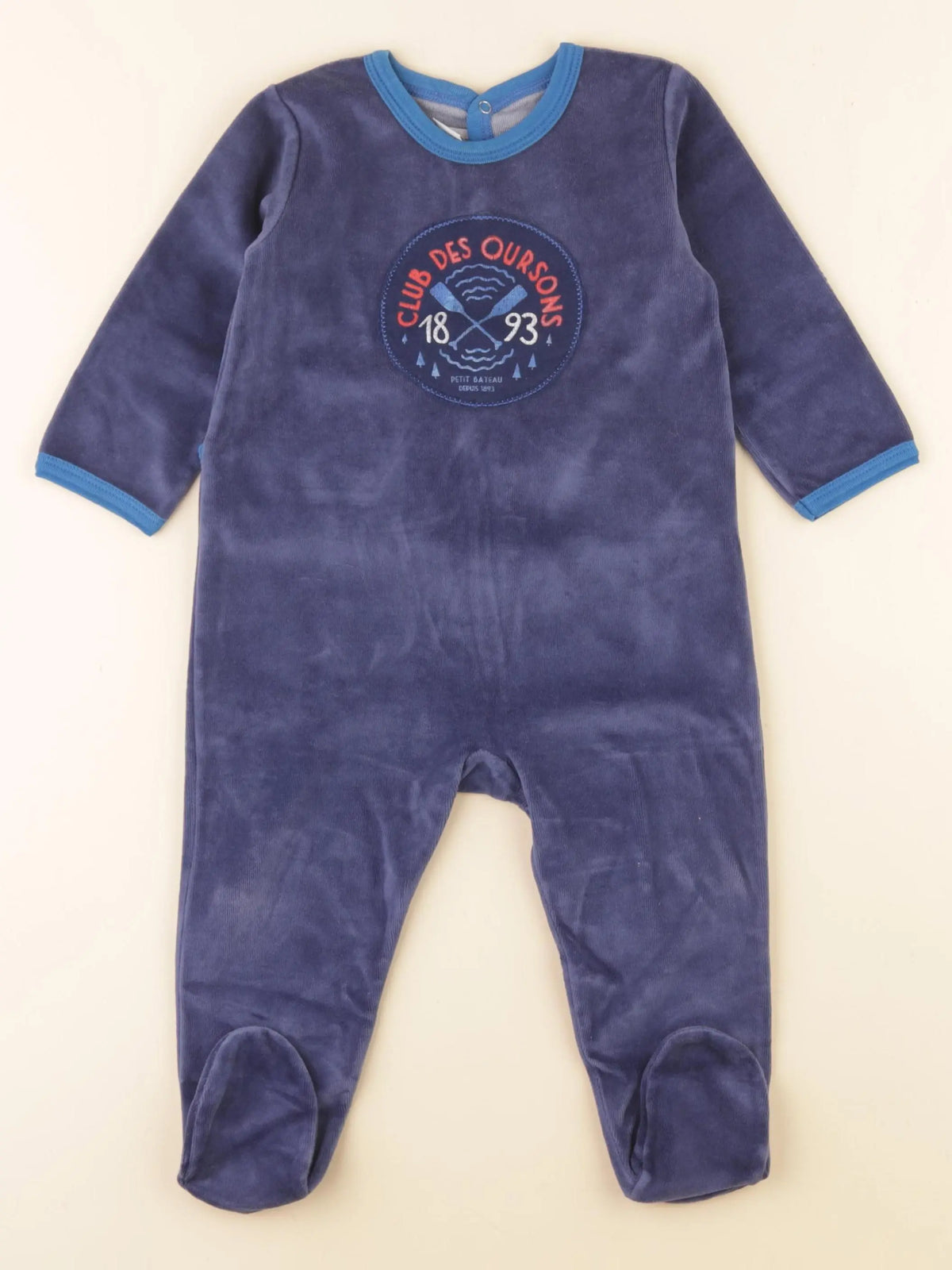 Petit Bateau - pyjama velours bleu - 18 mois