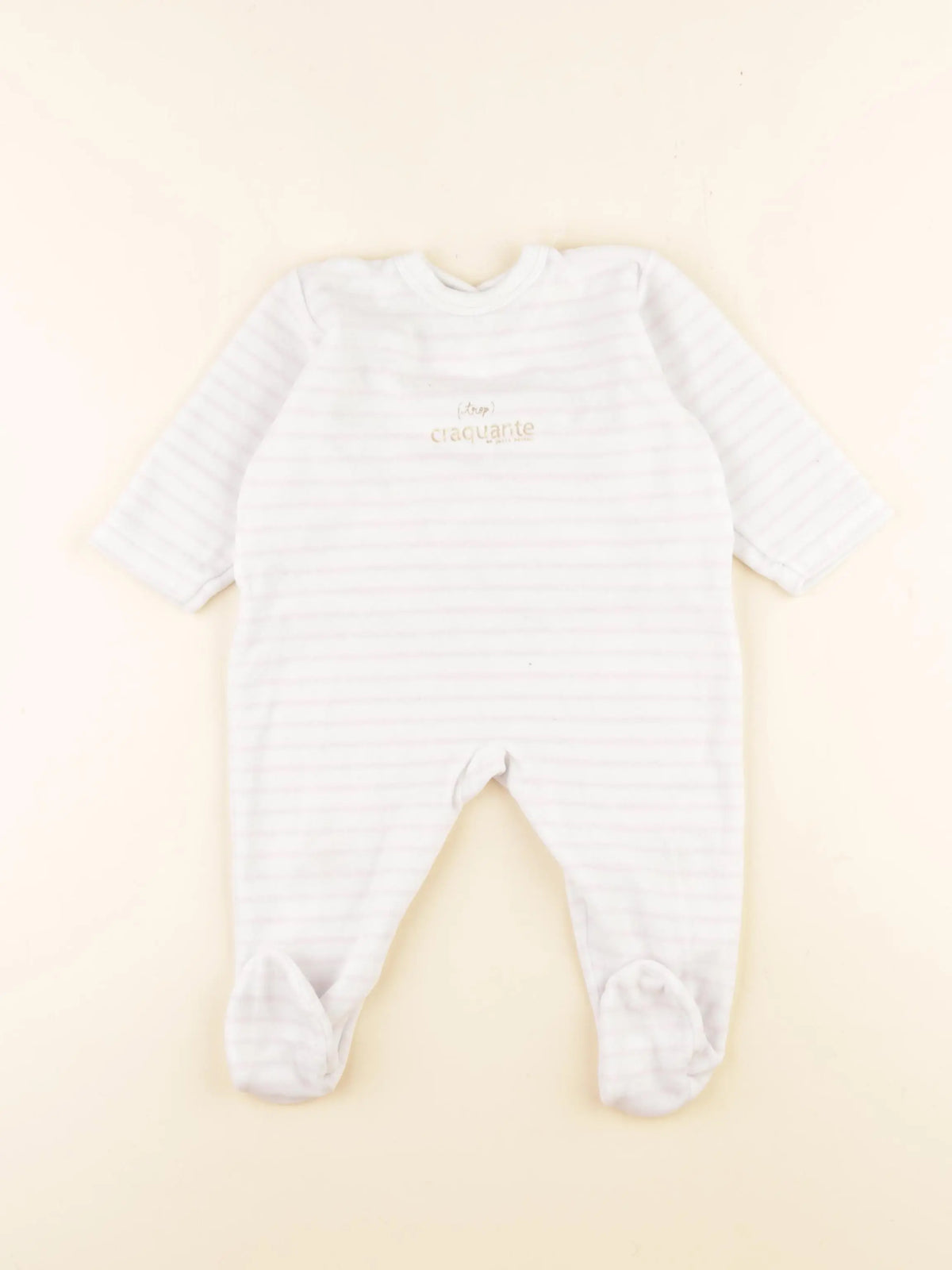 Petit Bateau - pyjama velours rose - 12 mois