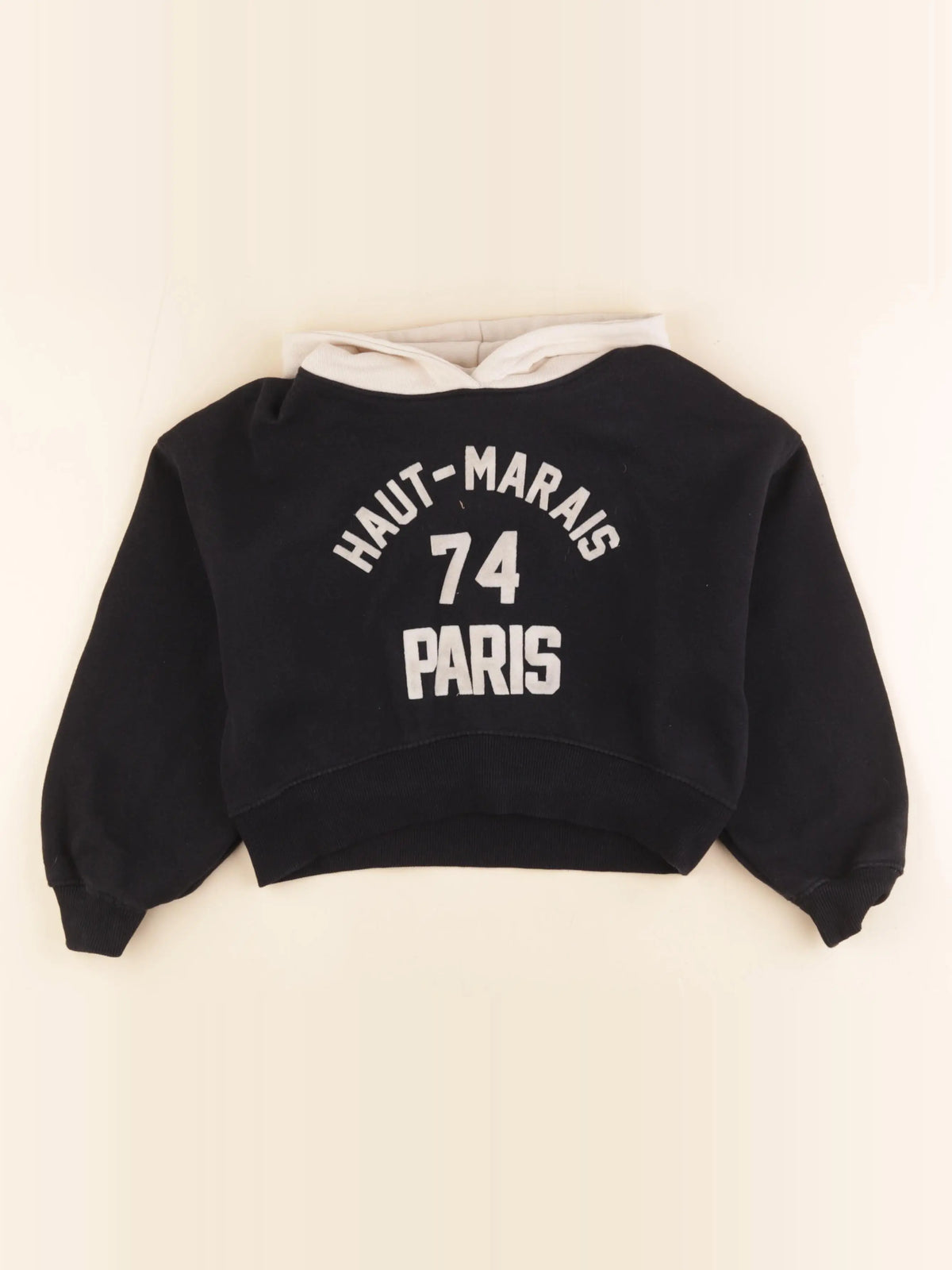 Zara - sweat noir, beige - 8/9 ans