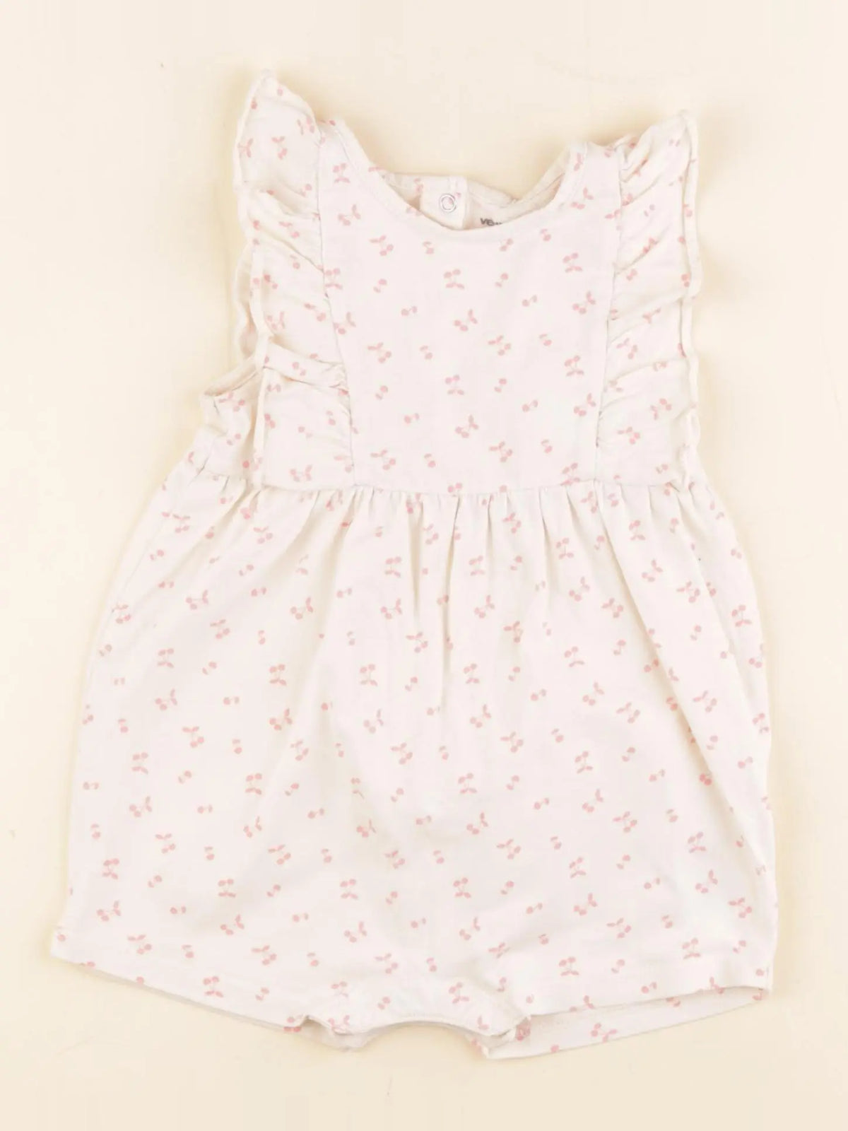 Vertbaudet - combinaison beige, rose - 12 mois