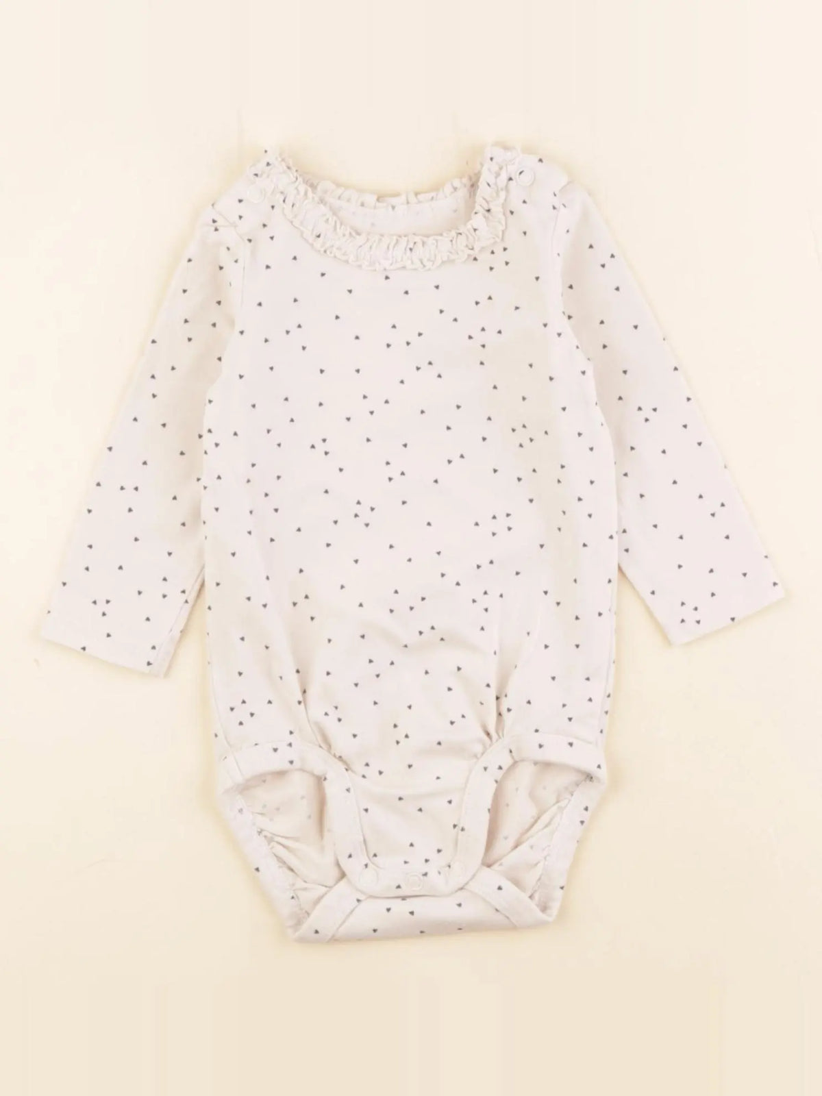H&M - body beige, bleu - 3 mois
