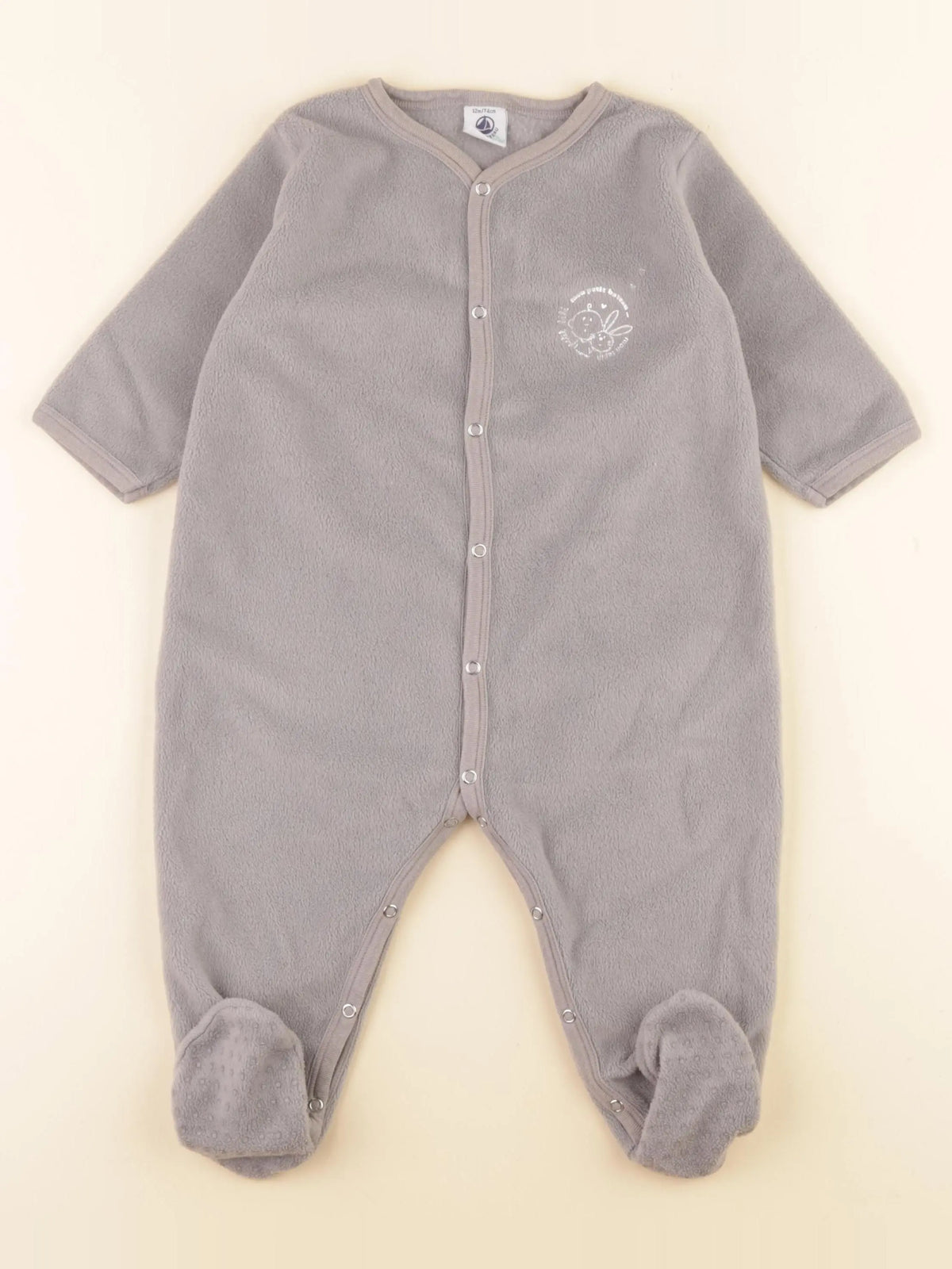 Petit Bateau - pyjama coton gris - 12 mois