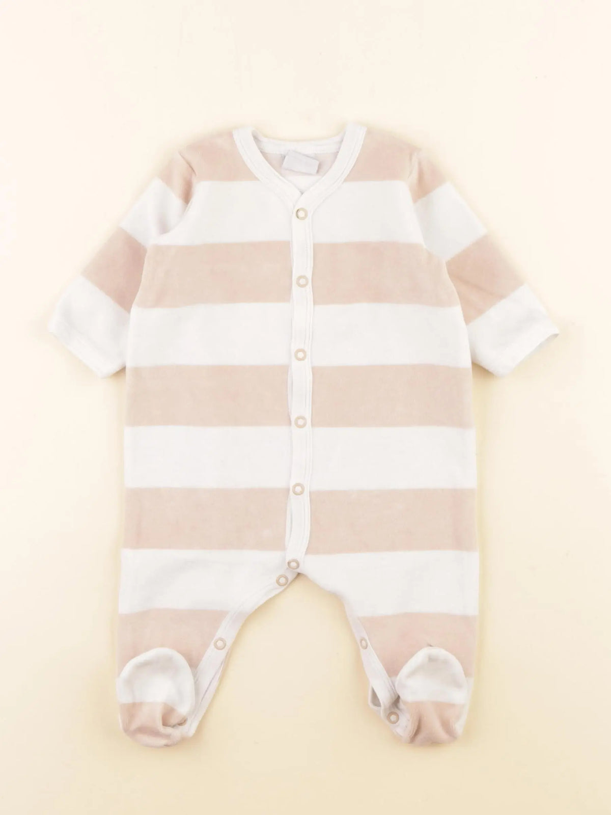 Petit Bateau - pyjama velours beige - 3 mois