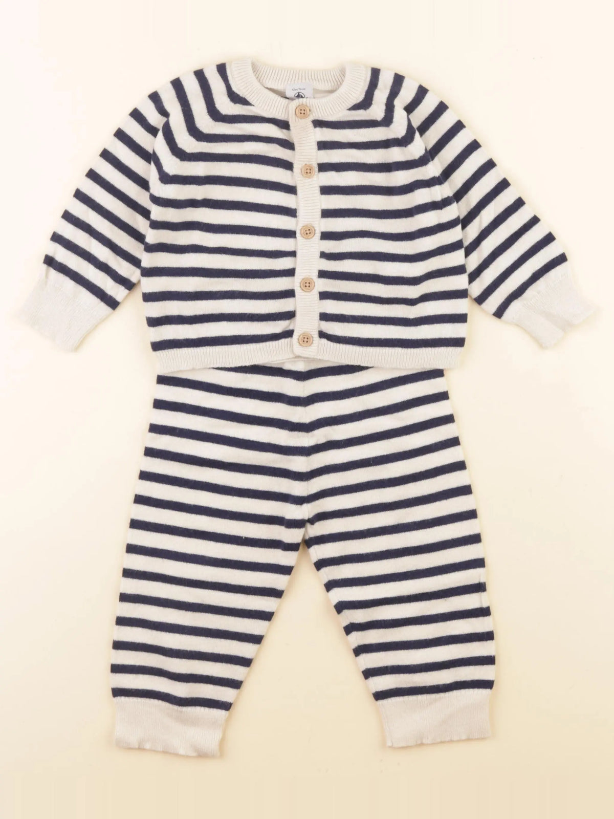 Petit Bateau - ensemble bleu - 12 mois