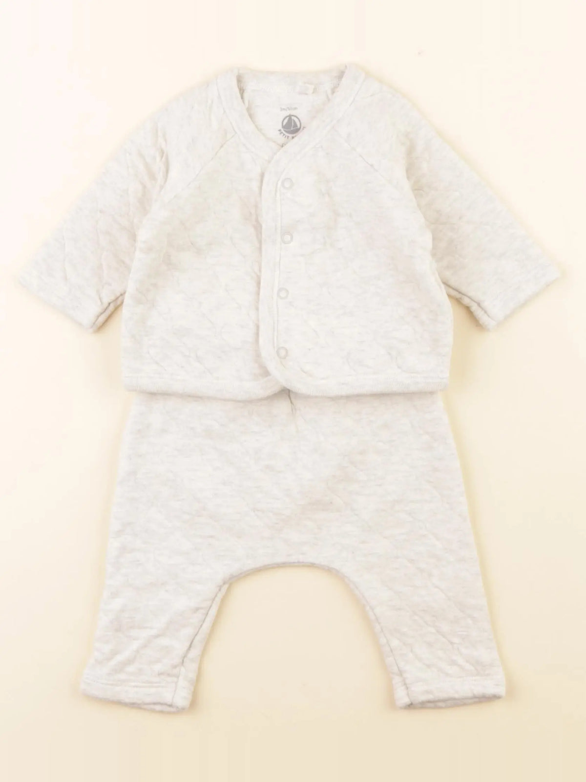 Petit Bateau - ensemble beige - 3 mois