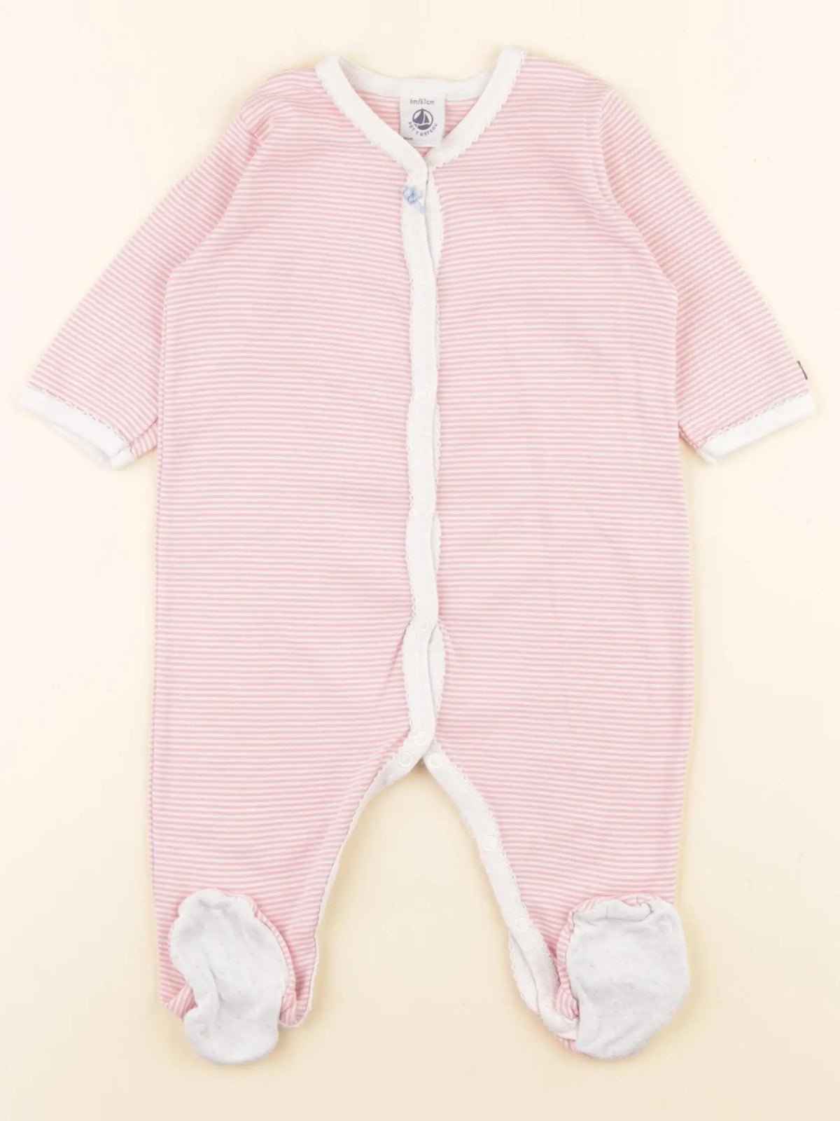Petit Bateau - pyjama coton rose - 6 mois