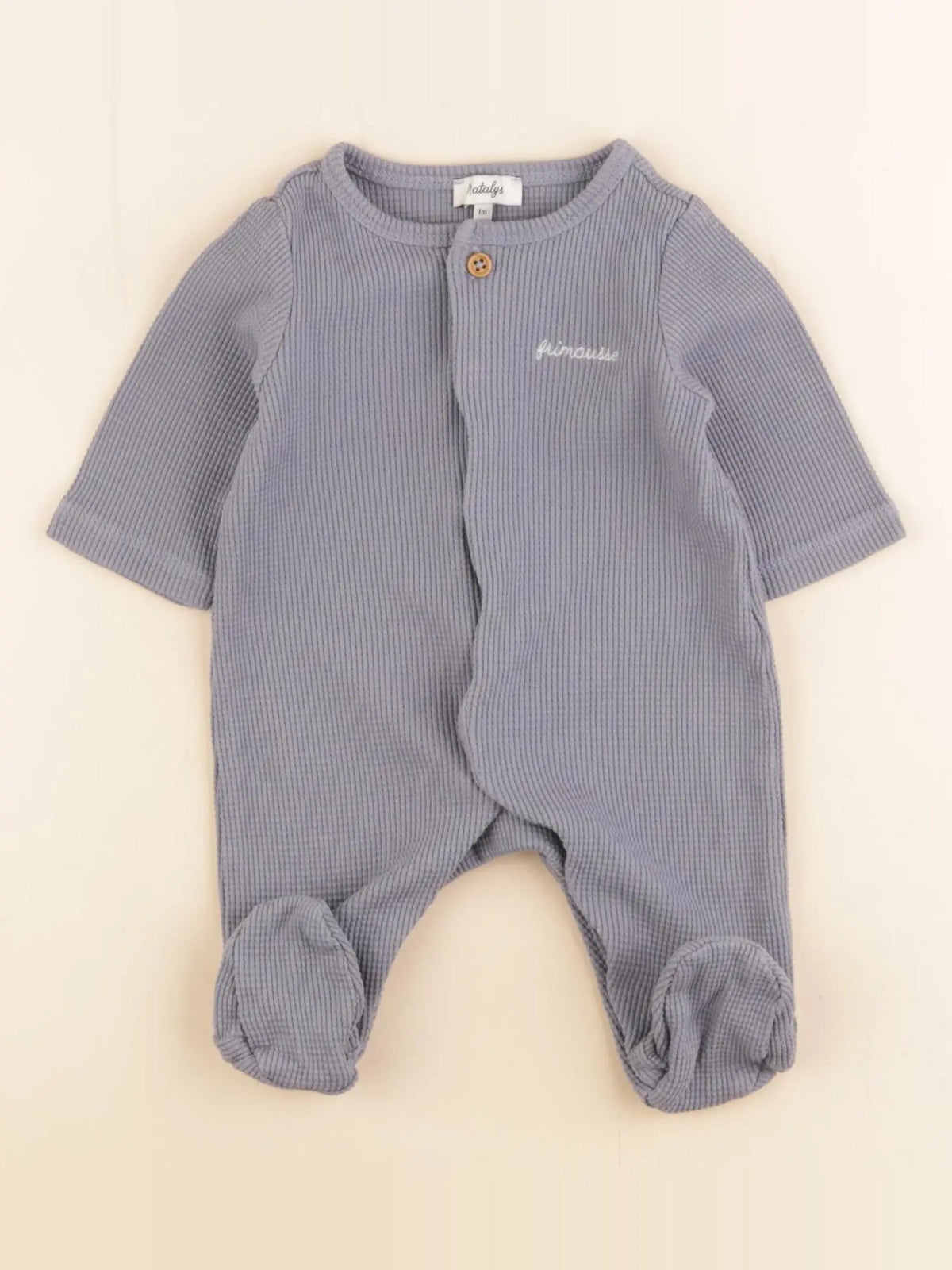 Natalys - pyjama coton gris - 1 mois