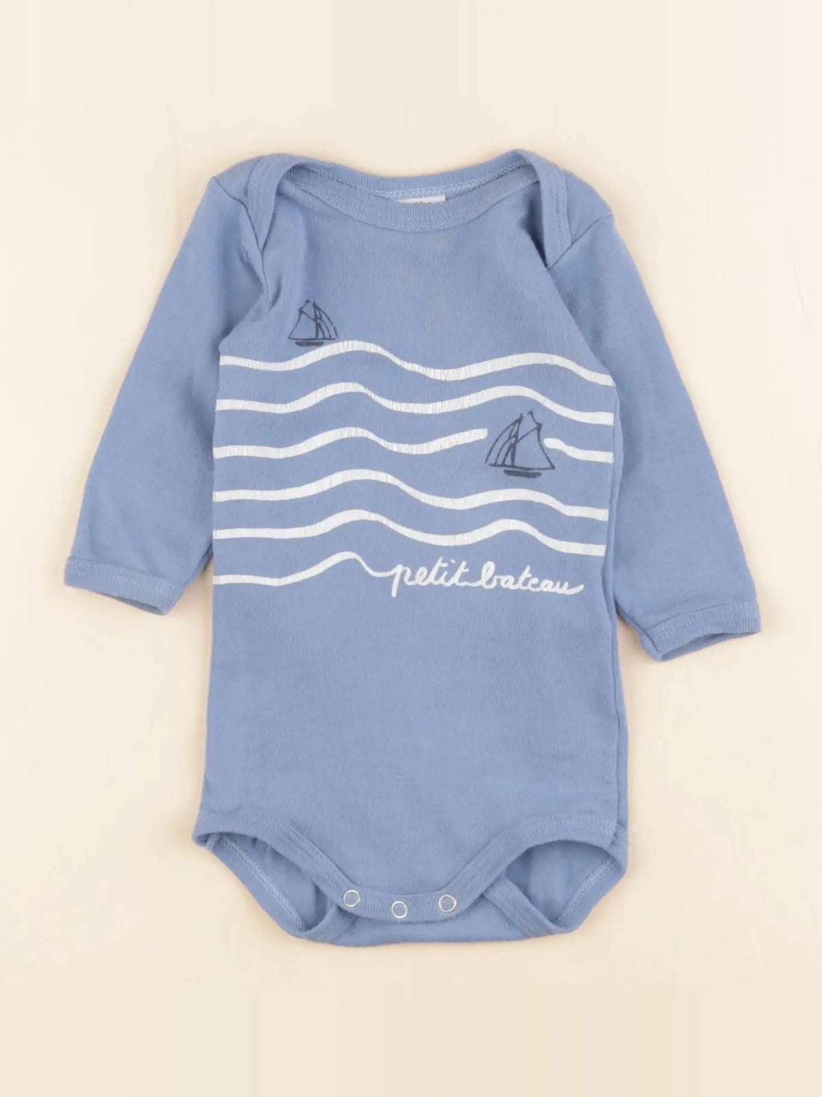 Petit Bateau - body bleu - 3 mois