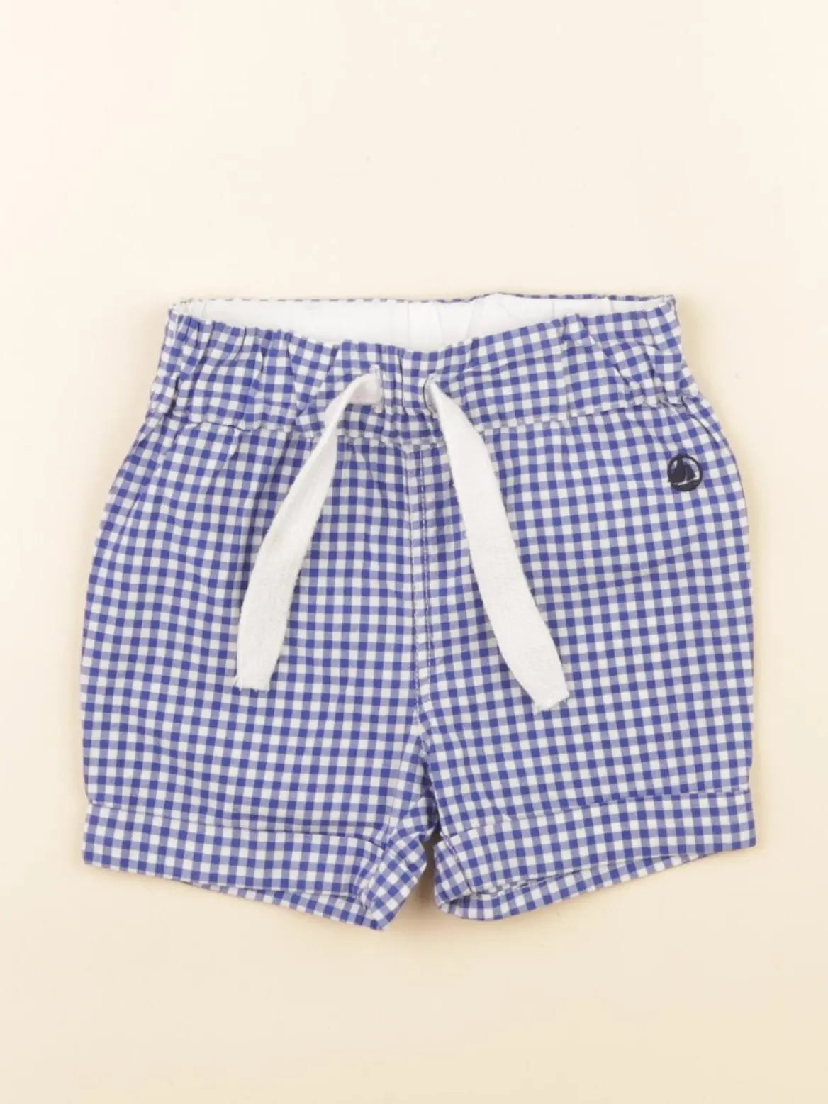 Petit Bateau - short bleu - 6 mois