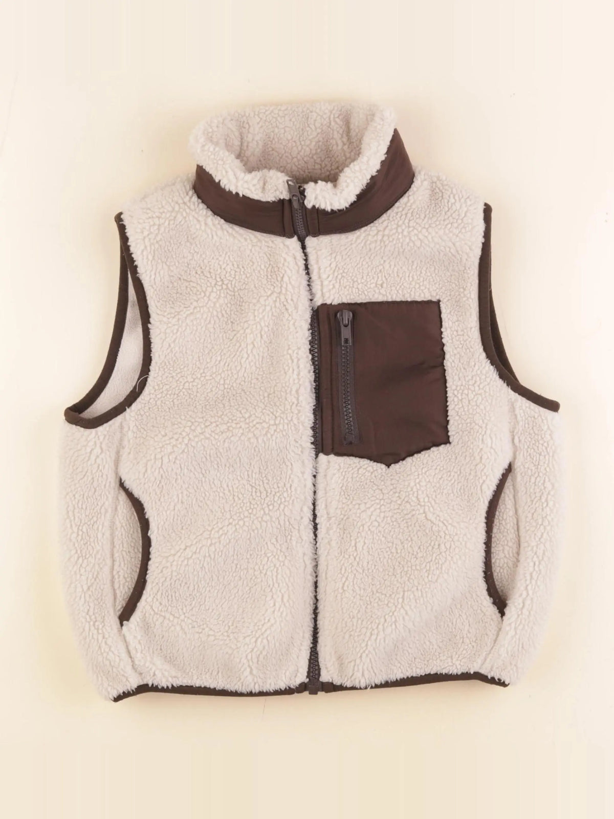 Monoprix - veste beige, marron - 6 ans