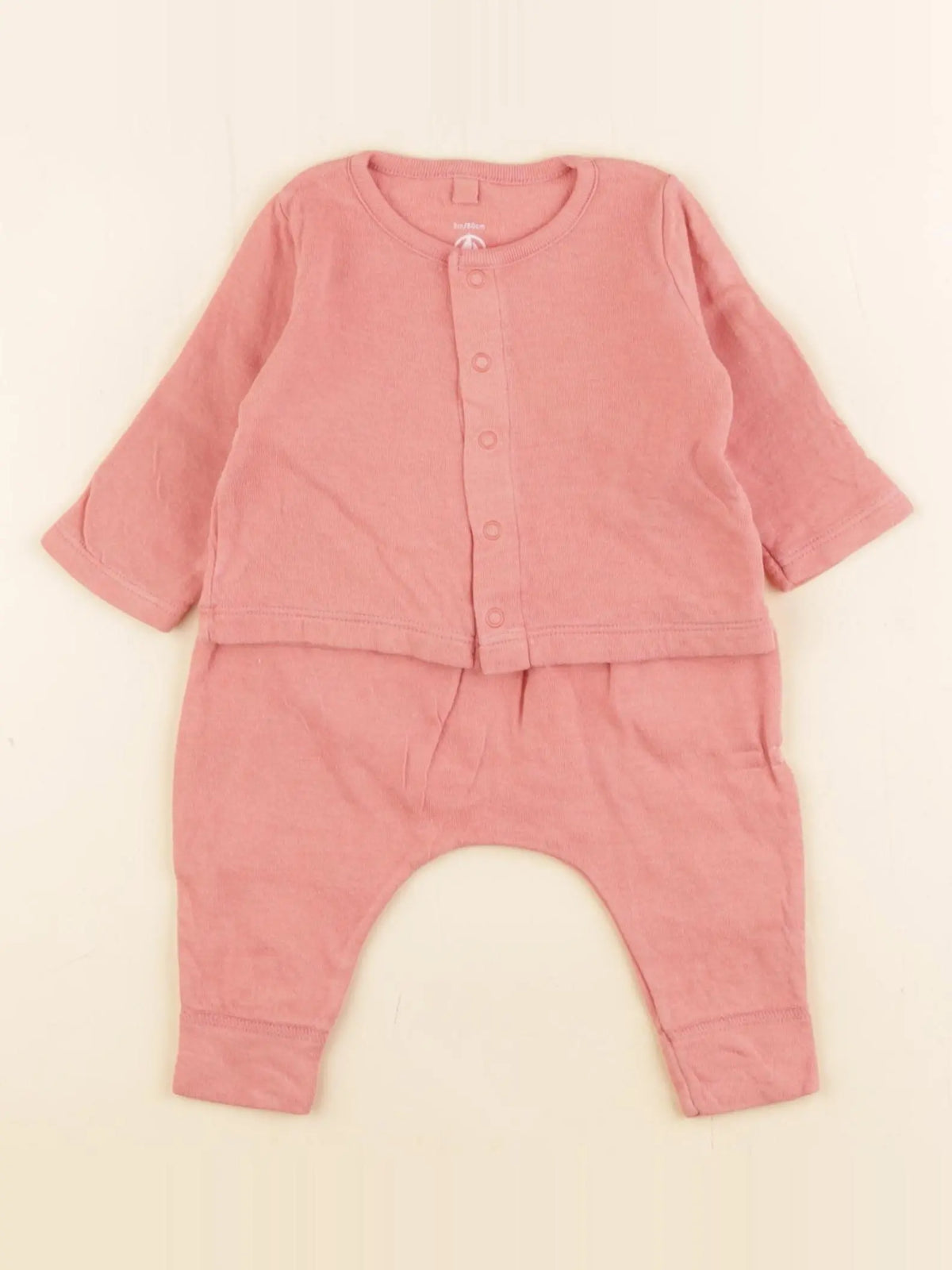 Petit Bateau - ensemble rose - 3 mois