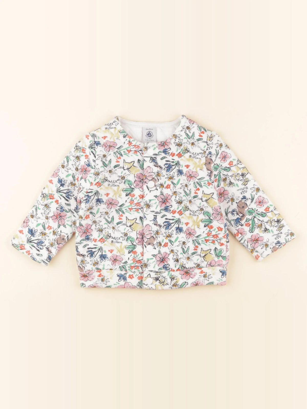 Petit Bateau - sweat blanc - 18 mois