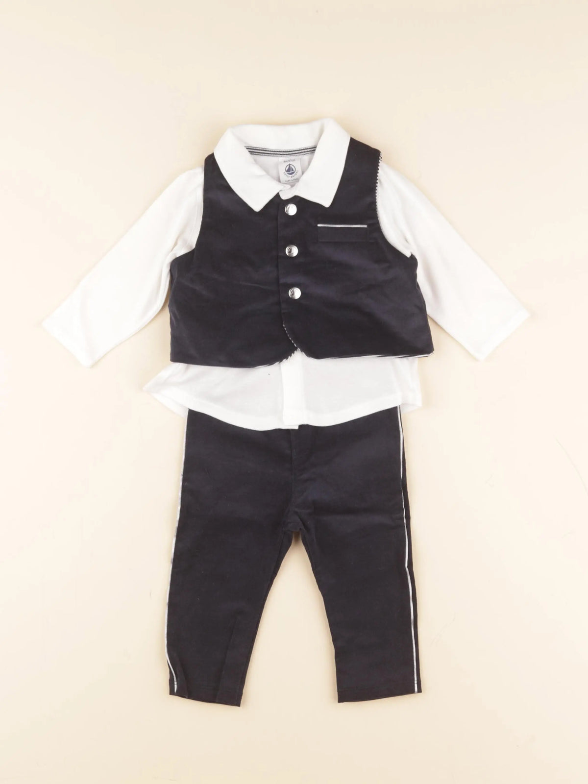 Petit Bateau - ensemble bleu - 6 mois