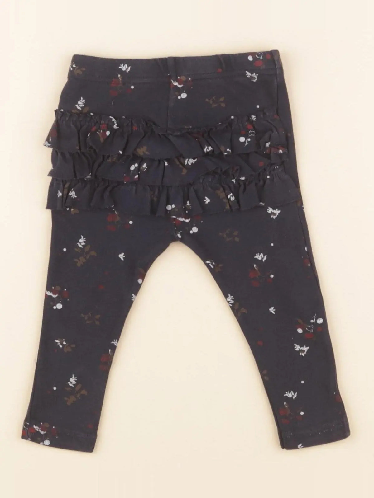 Petit Bateau - legging volants au dos bleu - 6 mois